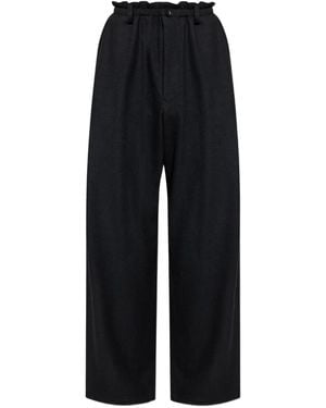 Yohji Yamamoto Elasticated-Waist Wool Pants - Black