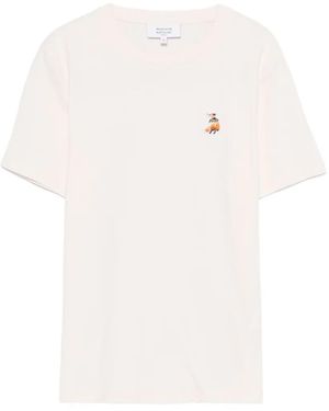 Maison Kitsuné T-Shirt Brodé - White