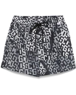 Gcds Logo-Print Swim Shorts - Black