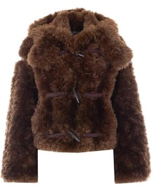 Vegancode Faux-Fur Hooded Jacket - Brown