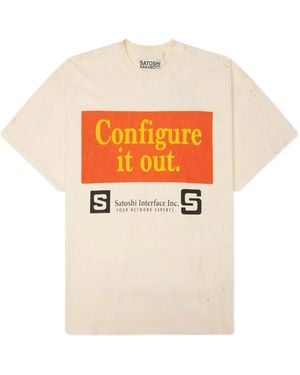 Satoshi Nakamoto Print-Detail Round-Neck T-Shirt - White
