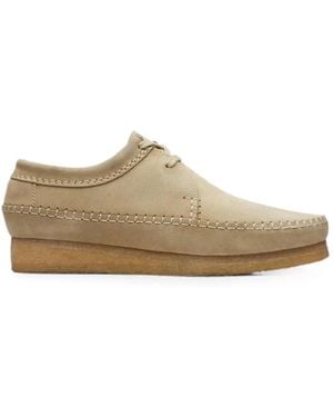 Clarks Weaver Lace-Up Derby Shoes - White