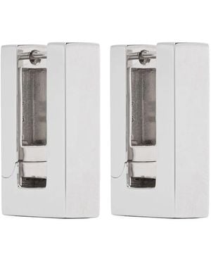 Tom Wood Pendientes de aro con diseño cuadrado - Blanco