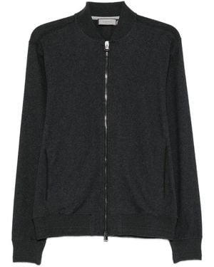 Canali Zip Cotton Jacket - Black