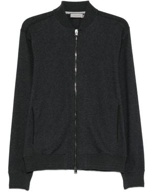 Canali Zip Cotton Jacket - Black