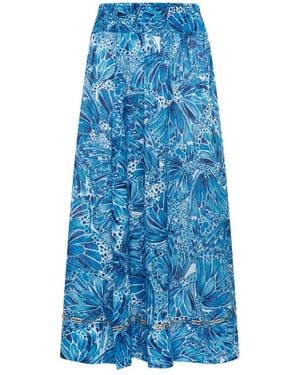Maliparmi Butterfly-Print Maxi Skirt - Blue
