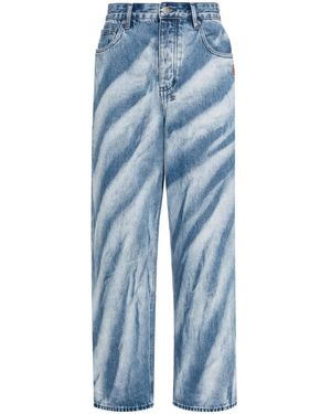 Ksubi Striped Straight-Leg Jeans - Blue