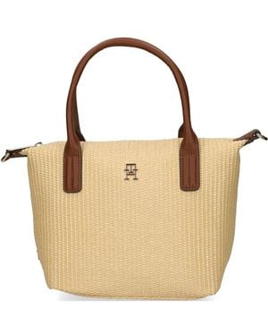 Tommy Hilfiger Woven Top-Handle Tote Bag - Natural
