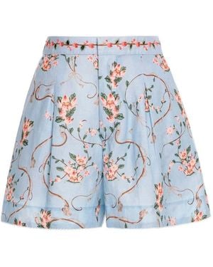 Agua Bendita Maratea Navegante Embroidered Shorts - Blue