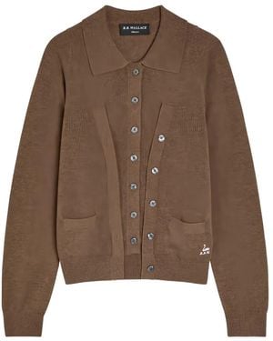 B.B. Wallace Cardigan Kruger À Effet De Superposition - Brown