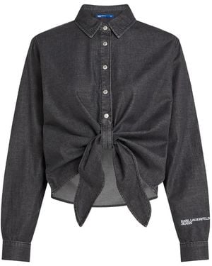 Karl Lagerfeld Jupe En Jean À Design Noué - Gris