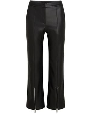 KARL LAGERFELD Faux-Leather Cropped Trousers - Black