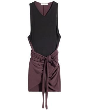 Lemaire Vestido Corto Sin Mangas Drapeado - Morado