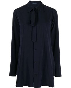 Yohji Yamamoto Bluse Mit Schnürung - Blau