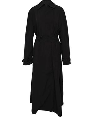MMAM Long Poncho Trench Coat - Black