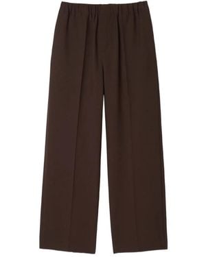 Sandro Elastic-Waist Pleated Pants - Brown