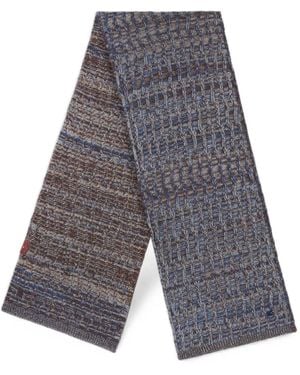 Etro Cable-Knit Cashmere Scarf - Gray