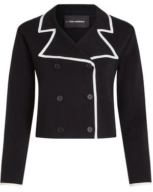 Karl Lagerfeld Doppelreihiger Cardigan - Schwarz