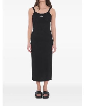 Alexander Wang 3dロゴ メッシュ スリップドレス - ブラック