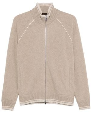 Zanone Cardigan mit Reißverschluss - Natur