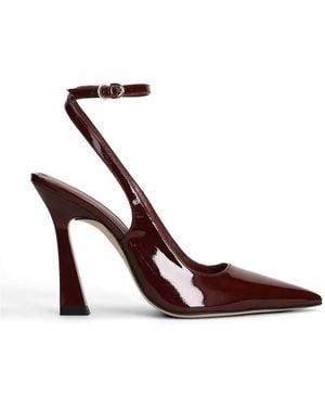 Stuart Weitzman Patent-Finish Ankle-Strap Court Shoes - Brown