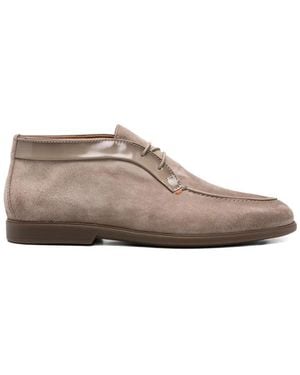 Santoni Lace-Up Leather Boots - Brown