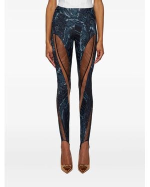 Mugler Leggins Illusion - Azul
