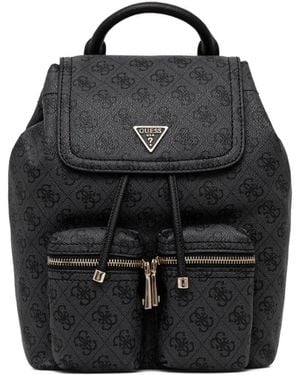 Guess Manhattan Monogram-Pattern Backpack - Black