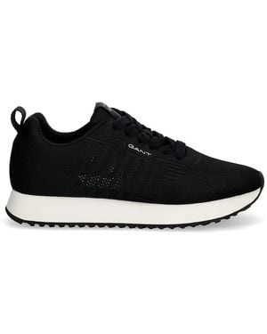 GANT Lace-Up Knit Sneakers - Black