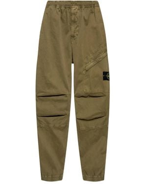 Stone Island Cargo-Pocket Elasticated-Waist Trousers - Green