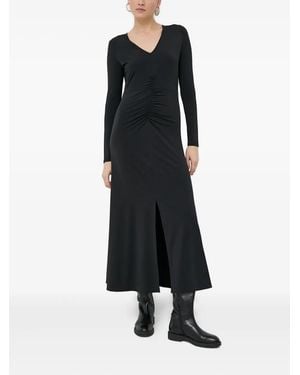Notes Du Nord V-Neck Long-Sleeve Midi Dress - Blue