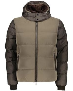 Moorer Kapuzenjacke Mit Pelzkragen - Braun