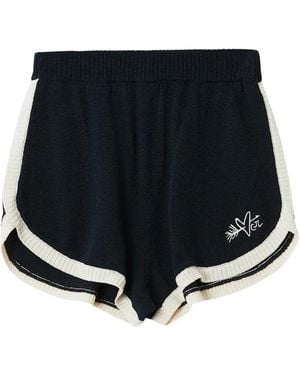 Charles Jeffrey Sporty Embroidered-Logo Shorts - Black