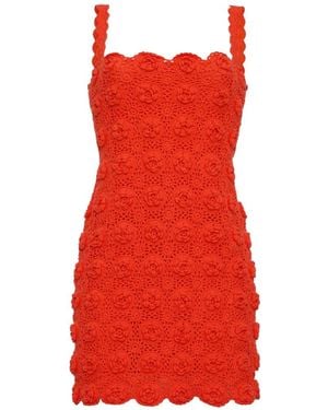 Cara Cara Persephonie Crochet-Knit Dress - Red