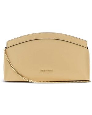 MICHAEL Michael Kors Small Athena Leather Clutch Bag - Natural