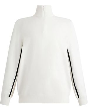 Fusalp Pull En Maille Intarsia À Col Zippé - Blanc