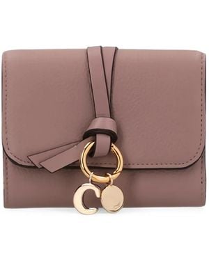 Chloé Alphabet Leather Wallet - Purple