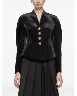 Nissa Chaqueta Ajustada De Terciopelo - Negro