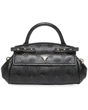 Guess Diana Logo-Embossed Top-Handle Tote Bag - Black
