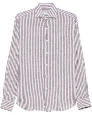 Alessandro Gherardi Vertical-Stripes Linen Shirt - White