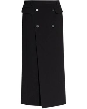 Balenciaga Double-Breasted Split Skirt - Black