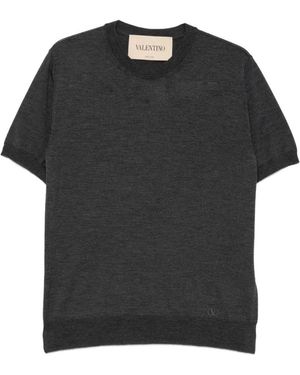 Valentino Garavani Short-Sleeve Knitted T-Shirt - Black