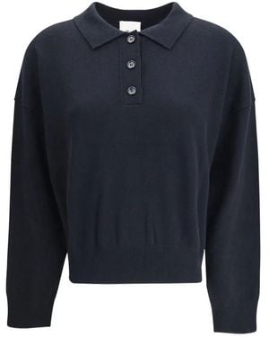 Allude ボタン ポロトップ - ブルー