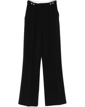 Elisabetta Franchi Pleated-Button Pants - Black