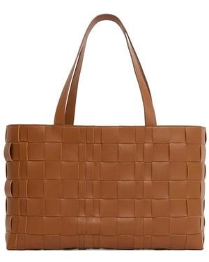 Mansur Gavriel Woven Leather Tote Bag - Brown