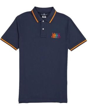 Psycho Bunny Lafayette Stripe-Detail Polo Shirt - Blue
