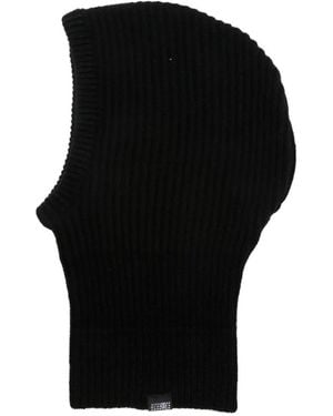 MM6 by Maison Margiela Ribbed-Knit Balaclava - Black