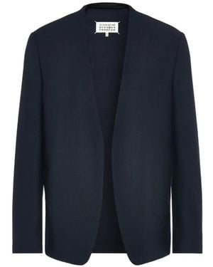 Maison Margiela Veste Sans Fermeture À Design Sans Col - Bleu