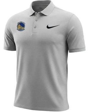 Nike X Nba Golden State Warriors Breathe Heather Poloshirt - Grijs