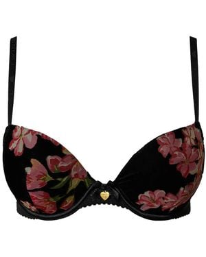Twinset Velvet Push Up Bra - Black